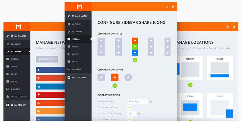 君主社交媒體共享插件儀表板