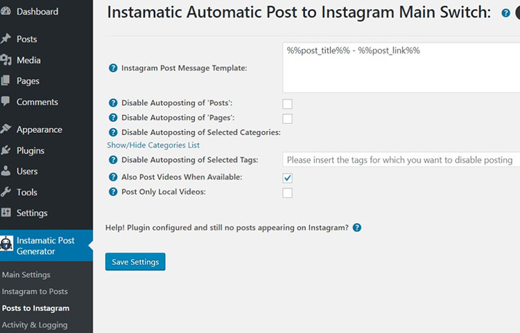 mempublikasikan foto atau video Instagram secara otomatis