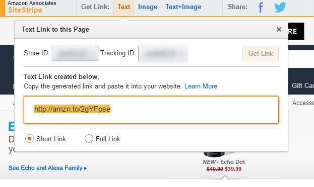 usando o serviço de encurtamento da Amazon