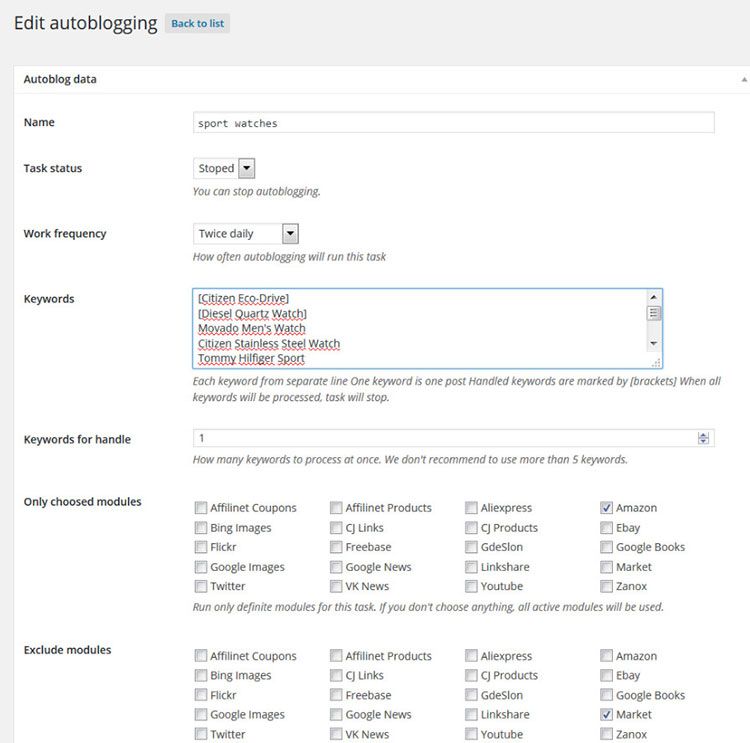 заполнить сайты WordPress на автопилоте
