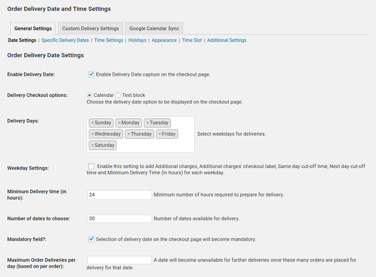 woocommerceは配達日を選択します