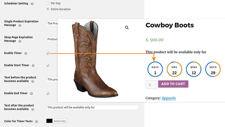 製品可用性タイマーwoocommerce