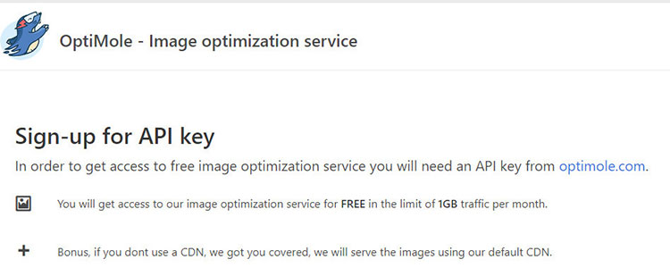 plugin de otimização de imagem optimole