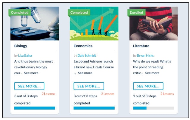 社会的学習者をテーマにしたコース説明パレット