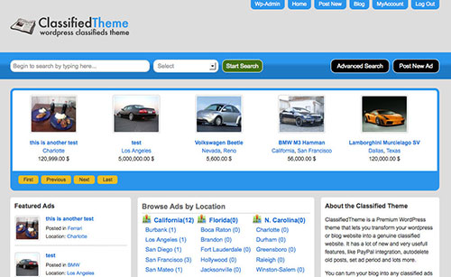 Revisión de sitemile del tema de anuncios clasificados