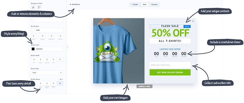 editor vizual optinmonster