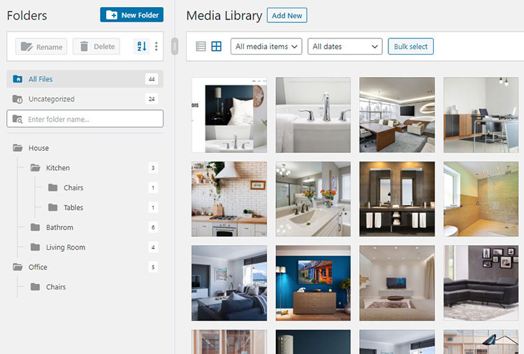 FileBirdは、フォルダーを作成および管理するためのWordPress用のメディアライブラリプラグインです。