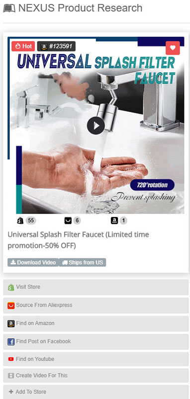 Verkaufen Sie die Produktforschungsfunktion von Trend Nexus.