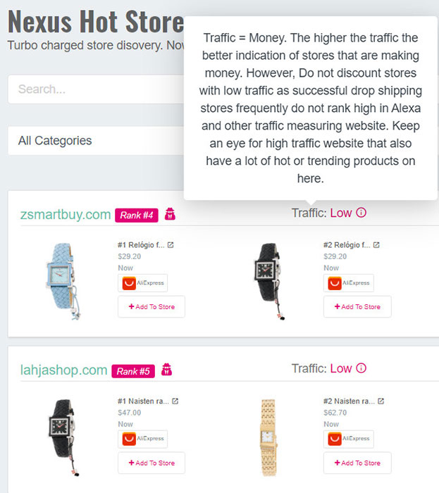 Mit Nexus Hot Stores können Sie andere Stores ausspionieren.