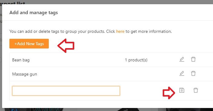 DSers에 태그를 추가하는 방법은 무엇입니까?