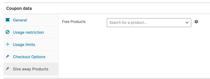 Einbetten von Giveaway-Produkten mit Coupons.