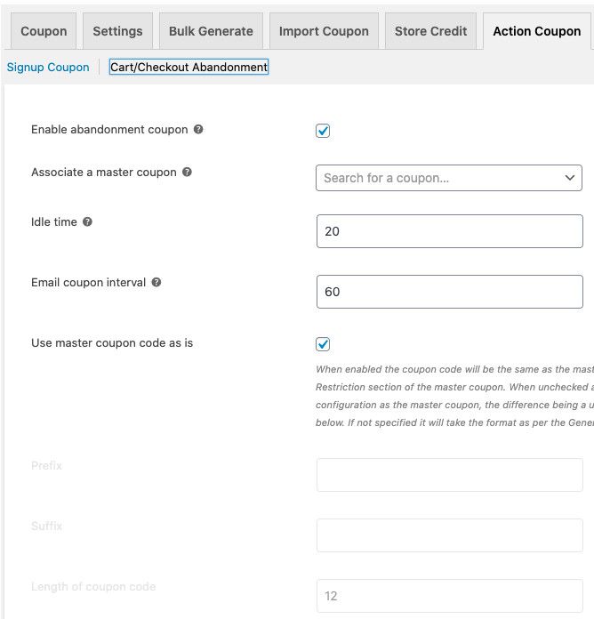 Gutscheine für den Warenkorbabbruch WordPress.