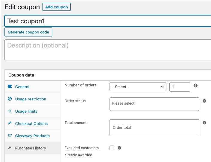 Erlauben Sie Coupons basierend auf der Kaufhistorie von Personen.