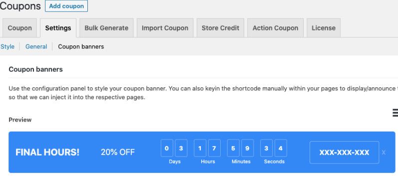 Smart Coupons Rabattbanner.