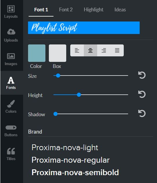 RelayThat caratteri personalizzati.