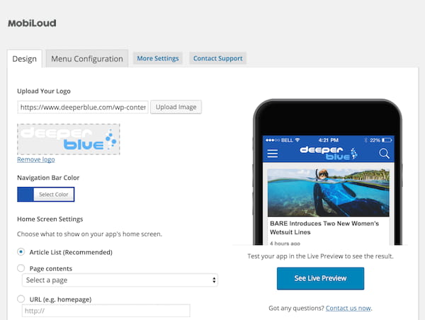 แปลงเว็บไซต์ WordPress ของคุณเป็นแอพมือถือดั้งเดิม