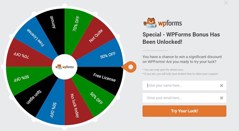 쿠폰 휠 워드프레스 플러그인