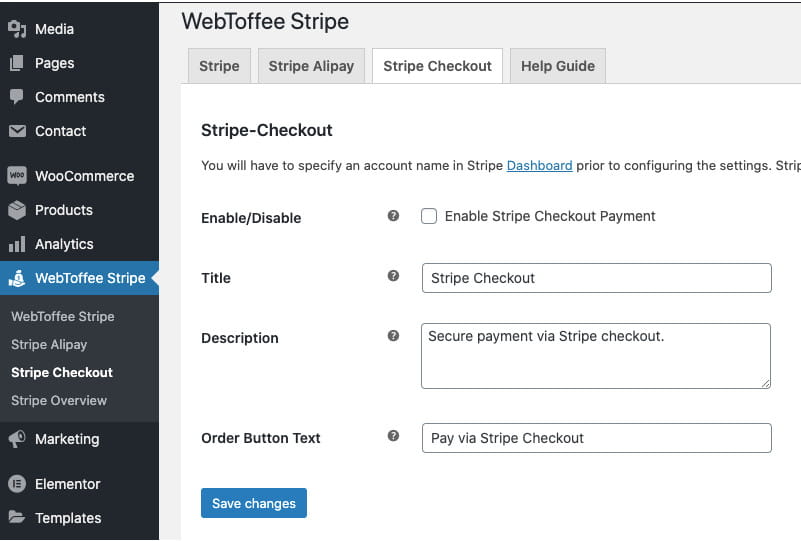 ปลั๊กอินการชำระเงิน WebToffe Stripe