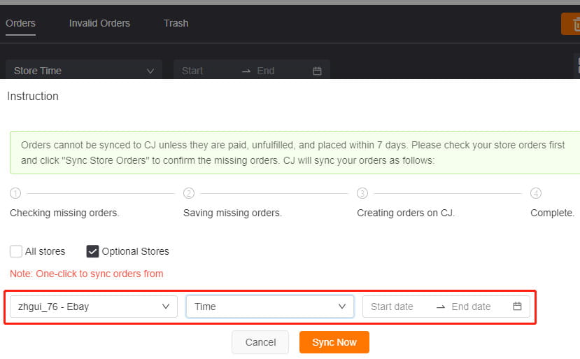 CJdropshipping автоматически синхронизирует заказы.