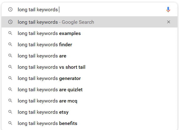 Wyszukiwanie autouzupełniania Google.