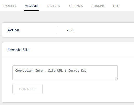 WP Migrate DB push databse.