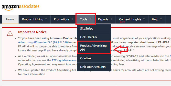 アマゾンAPIキーを生成する方法
