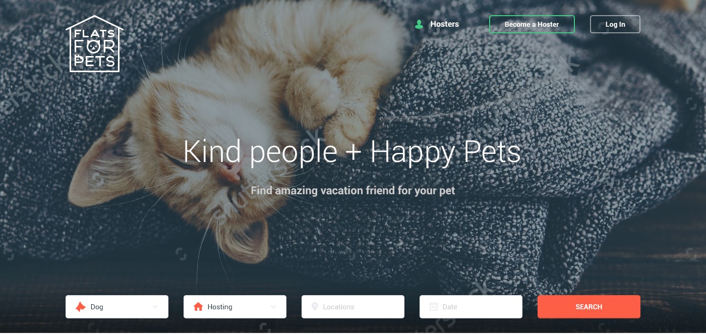 บล็อกแรกของหน้า Landing Page Flats For Pets