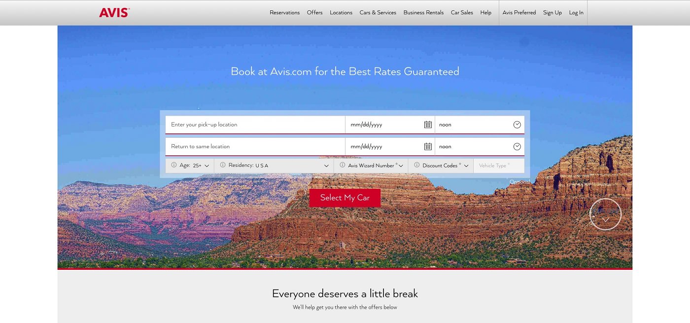 تطبيق Avis لتأجير السيارات