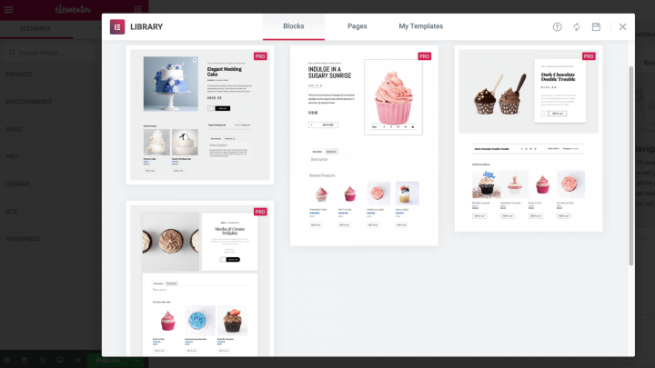 عنصر الغذاء قالب elementor-food-template