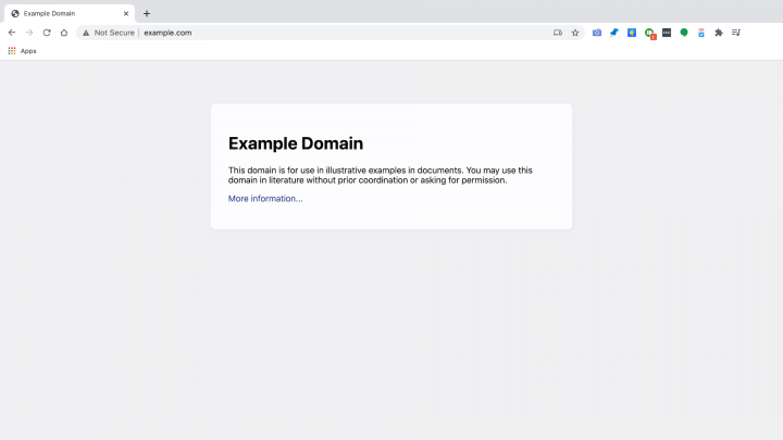 امتداد المجال على سبيل المثال example-domain-extension