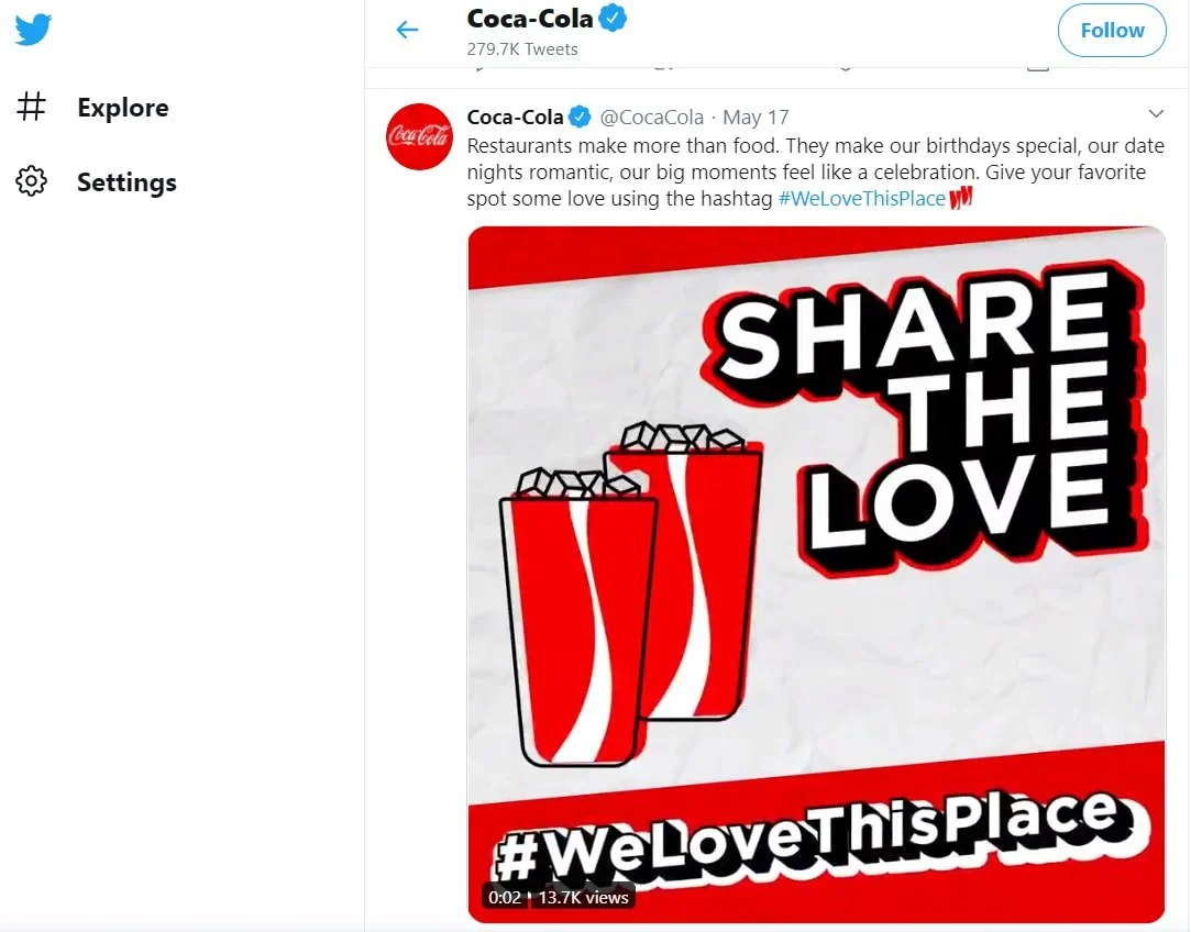 코카콜라 트위터 소셜 미디어 마케팅 캠페인