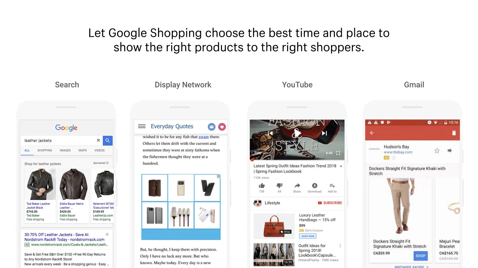 Google 쇼핑 및 Shopify 통합 예.