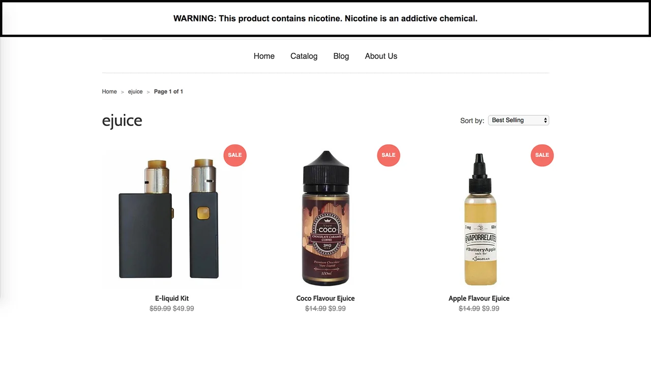 Schnellankündigung Beispiel für ein Shopify-Popup-Plugin.