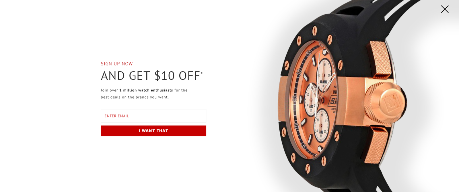 ejemplo emergente de intención de salida del mundo de los relojes WOW