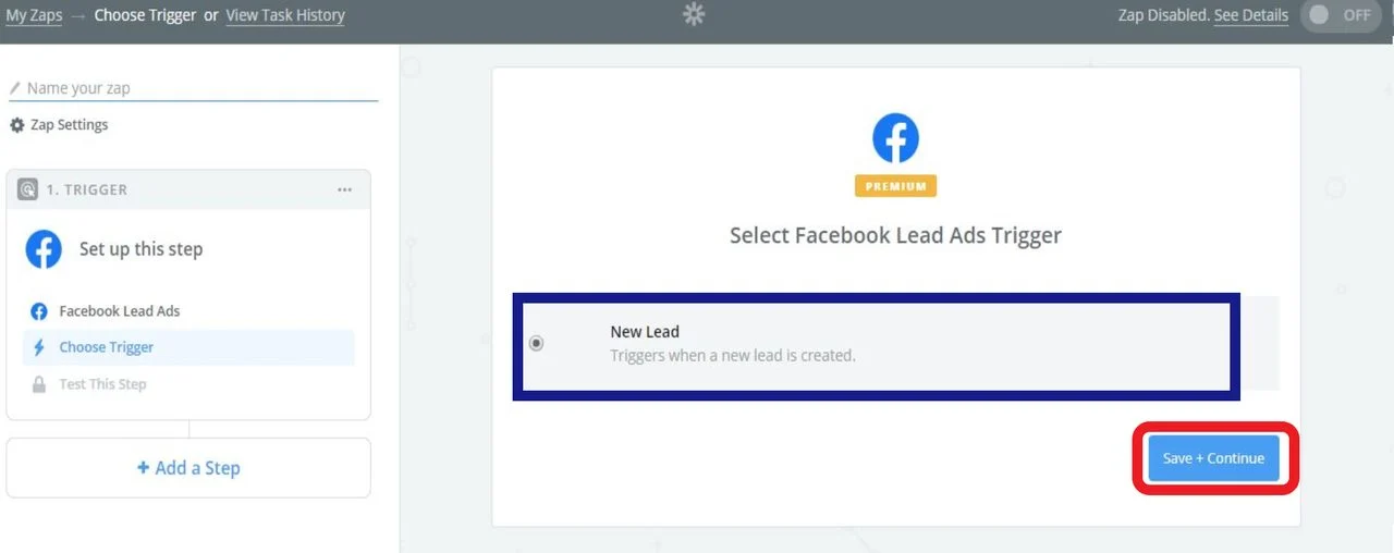 Sélectionnez un déclencheur pour l'application de déclencheur sélectionnée