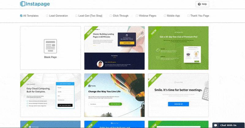 esta imagen muestra el tercer paso para crear una página de destino posterior al clic con Instapage