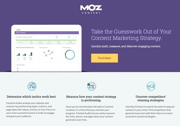 Questa immagine mostra ai marketer perché Moz ha una delle migliori landing page post clic che troverai online.