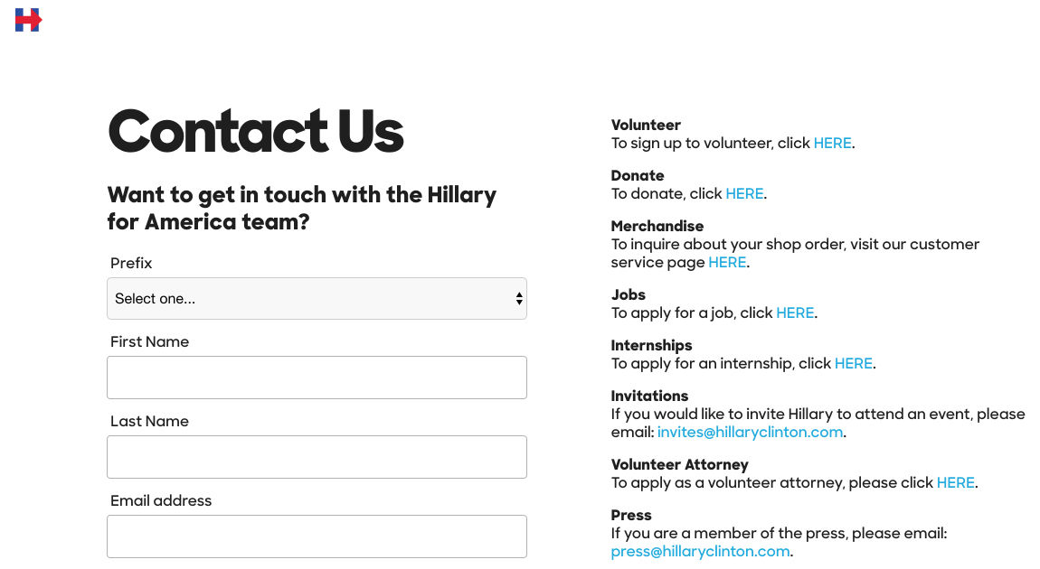 تُظهر هذه الصورة للمسوقين كيف تستخدم هيلاري كلينتون نموذج التقاط الرصاص لزيادة المشاركة بين مؤيديها.