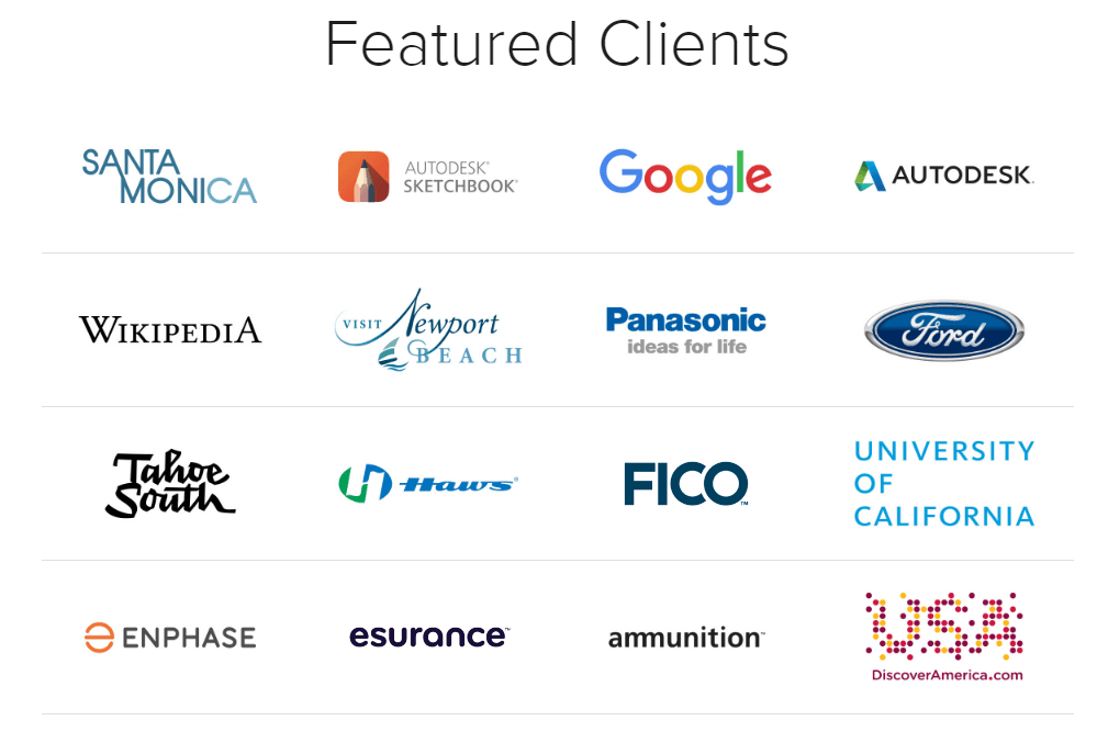 这张图展示了营销机构如何在主页上展示特色客户以签下更多客户。