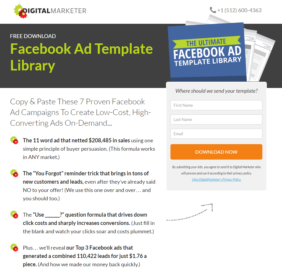 Această imagine arată modul în care Digital Marketer folosește o pagină de destinație YouTube după clic pentru a genera conștientizarea mărcii, trafic și vânzări.