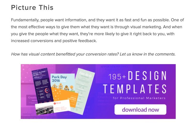 この写真は、HubSpotがブログCTAを使用してクリック後のランディングページトラフィックを生成する方法をマーケターに示しています。