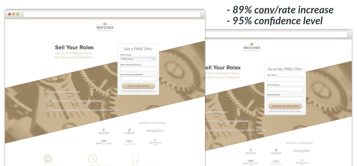 Această imagine prezintă specialiștilor în marketing cum Klientboost folosește un formular în mai mulți pași pentru a crește conversiile pentru clienții din industria comerțului electronic.