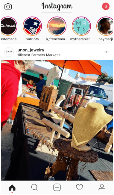 Questa immagine mostra ai professionisti del marketing come utilizzare la barra delle storie di Instagram per generare visualizzazioni del profilo dell'account.