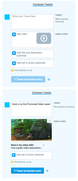 Această imagine arată specialiștilor în marketing cum să compună un Tweet folosind reclame video Twitter pentru a genera un angajament maxim.
