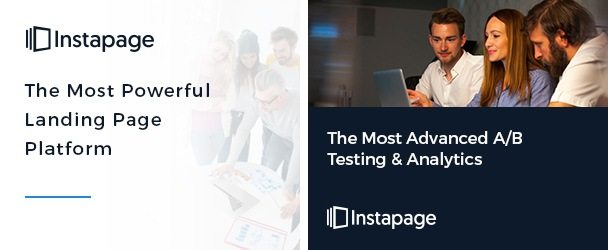 Questa immagine mostra due diversi annunci display di Instapage in base al coinvolgimento dell'utente con il marchio.