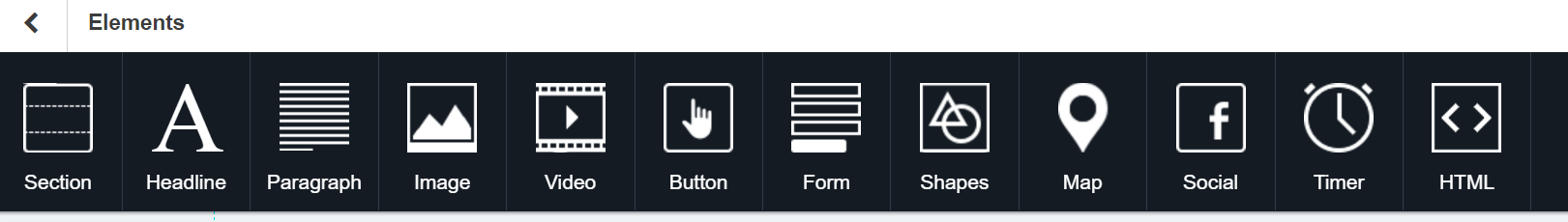 Questa immagine mostra la barra degli strumenti del generatore di Instapage con una varietà di impostazioni per ottimizzare la pagina per le conversioni.
