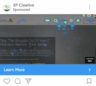 Această imagine prezintă specialiștilor în marketing cum 3P Creative își promovează seminariile web la cerere pe Instagram.