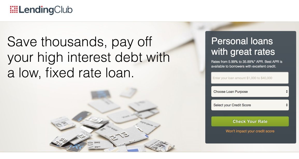 Această imagine arată comercianților cum Lending Club folosește o pagină de destinație post-clic pe Instagram pentru a-și promova serviciul de împrumuturi personale.