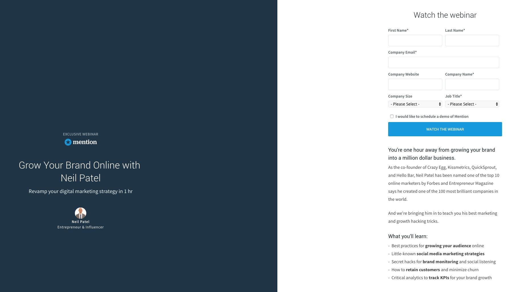 Webinaire sur le marketing d'influence Neil Patel