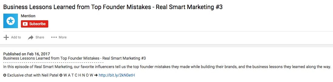 lien de description YouTube de la promotion du marketing d'influence